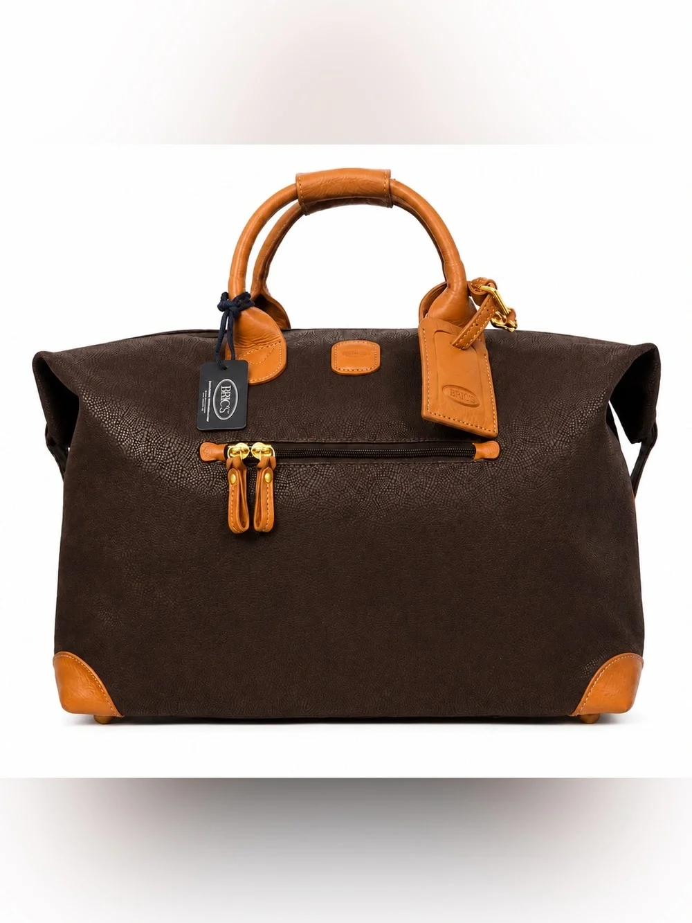 NWT Bric's Milano Life Collection 22” Brown Leather Weekender Cargo Duffle w/Tag